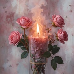 A romantic serene arrangement pastel tones elegant anniversary theme feminine aesthetic