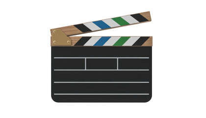 Fototapeta premium Clapperboard production cinema isolated on a transparent background