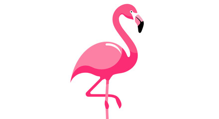 Fototapeta premium Stylized flamingo illustration featuring vibrant pink hues and minimalist design