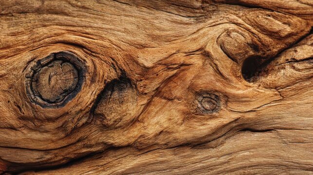 Detailed weathered wood texture with knot and grain - Powered by Adobe