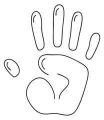Obraz premium An outline illustration of a human hand showing fingers in minimalist vector style, perfect for graphic design and communication projects