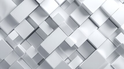 Abstract seamless white and grey square 3D pattern background