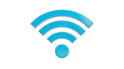 Blue Wifi Symbol on White Background
