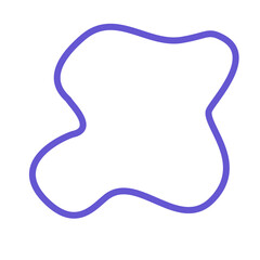 Abstract Organic Purple Shape Outline on Black Background Minimalist Design