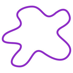 Abstract purple blob shape against a stark black background simple graphic design element