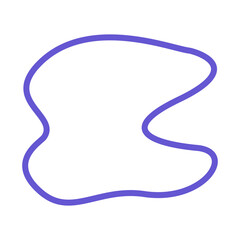 Abstract purple amoeba-like shape on a black background minimalist vector art