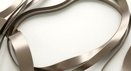 Close-up of metallic flexible tubing pipe with smooth surface and reflective finish for industrial applications