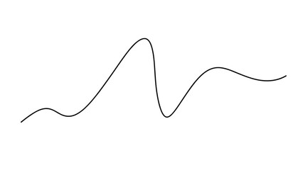 Black Wavy Line on White Background.