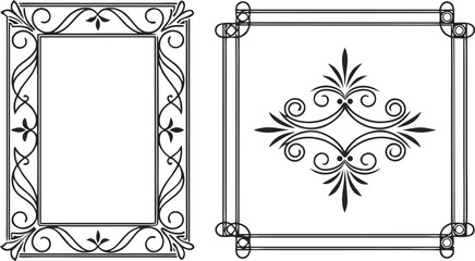 Big set Template of Decorative vintage frames,borders rectangular shape. Big set of decorative vintage rectangular frames and borders, elegant ornamental corner designs, classic Victorian and Art .
