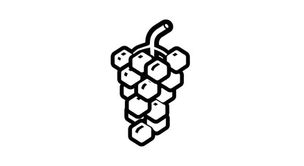 Minimalist grape cluster illustration, perfect for culinary or agricultural designs and logos