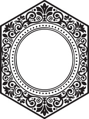black and white frame with ornament
