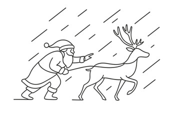 Obraz premium Santa's Snowstorm Journey.