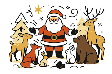 Fototapeta premium Santa's Winter Harmony.