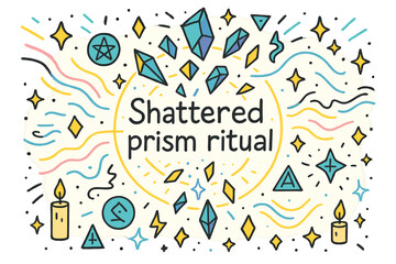 Shattered Prism Ritual. Shattered prism ritual. Hand-drawn doodle illustration of Shattered prism ritual.