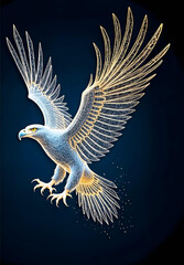 golden eagle isolated on black