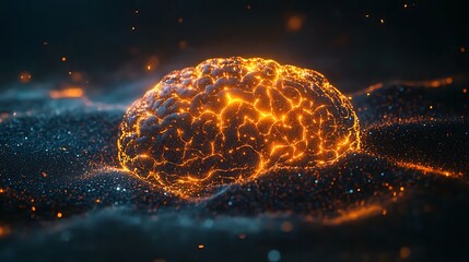 AI Brain with Digital Intelligence, and Neural Network Concept.