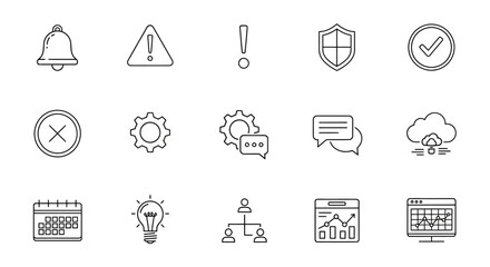 Fototapeta premium Hand drawn icons set for business management and strategy concept vector illustration