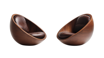 Elegant and modern egg chairs showcasing contemporary furniture design against a black backdrop