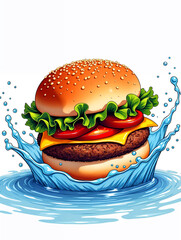 hamburger on a white background