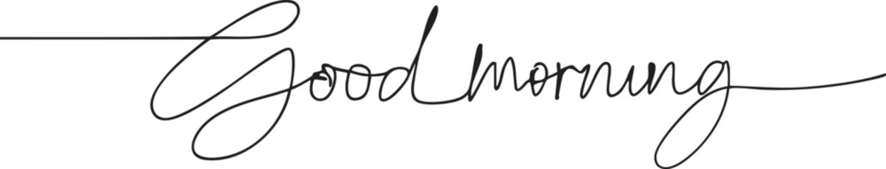 Elegant Good Morning handwritten script a simple and clean typographic element for greeting cards social media posts and invitations © aftab