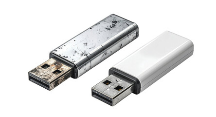 Before and After USB Flash Drive Upgrade Concept on png white background