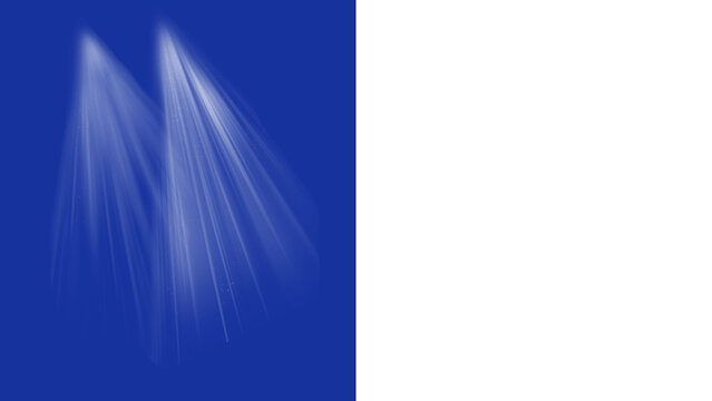 Two white spotlights shining down against a blue background with alpha mask