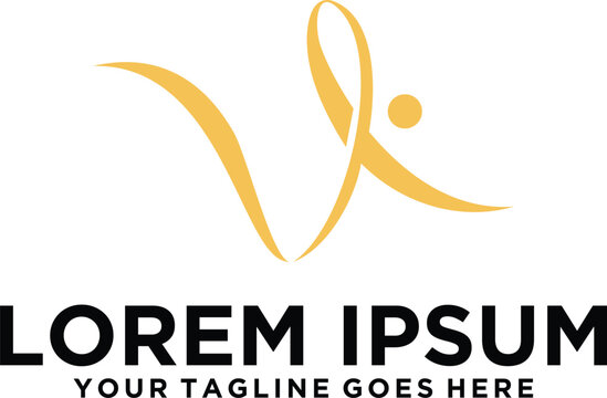 V letter healing luxury logo