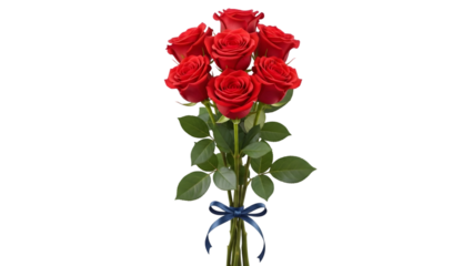 A bouquet of red roses isolated on transparent background