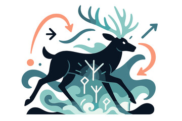 Obraz premium Deer Illuminated by Magic.