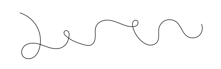 Obraz premium Doodle swirl isolated line, vector curve irregular simple illustration