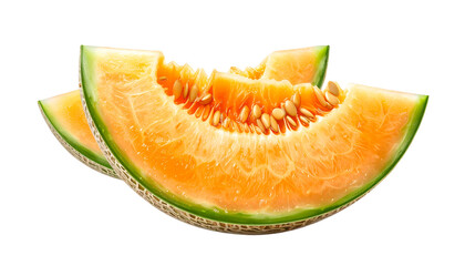 Sliced Melon with Juicy Interior PNG Transparent Background