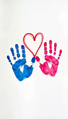 heart in hands isolated on white