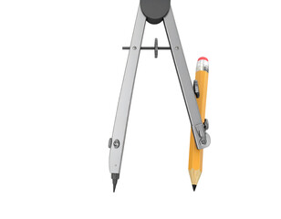 Stylized compass and pencil illustration for design concepts  