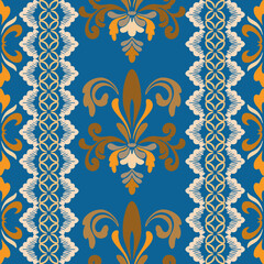 Harmony blooms in shades of nature, traditional, pattern design for carpet, print, wrap, decorative, illustration, Fabric, Wallpaper, Ceramics 
