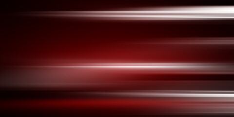 Abstract dark white speed light tail on red background
