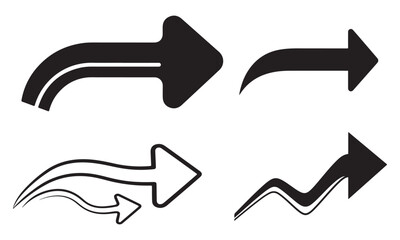 Collection of modern arrow icons for navigation and direction