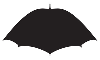 Black umbrella silhouette on white background