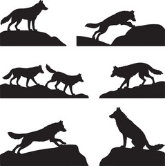 Majestic Wolf Silhouette Vector Illustration &ndash; Wild Animal Logo Design