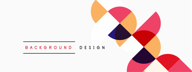 Abstract geometric shapes overlap, creating dynamic visual effect. Soft colors dominate neutral background. Minimalist design elements present.