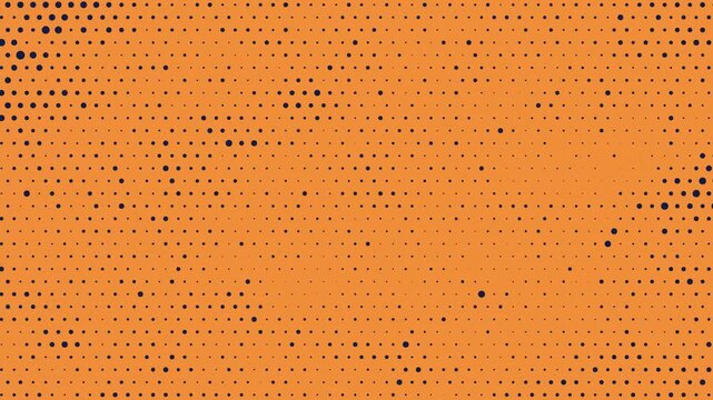 Retro Halftone Dot Pattern and Organic Paper Grain Texture Background, Animated seamless loop of vintage halftone dots with high-contrast grit and flickering organic paper texture.