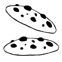 seamless cookie logo - hand-drawn food doodle style 