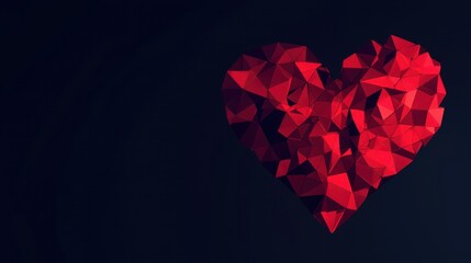Geometric Red Heart Design for Love and Romance Themes in Digital Art