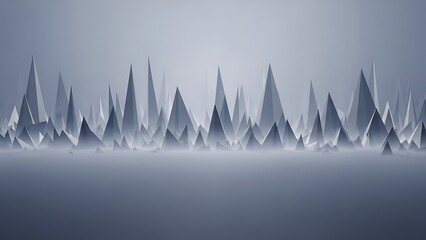 Mac wallpaper Abstract Jagged Mountain Range Silhouette with Misty Background