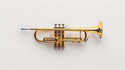 Gleaming Brass Trumpet on a Light Background for Music Enthusiasts and Artists