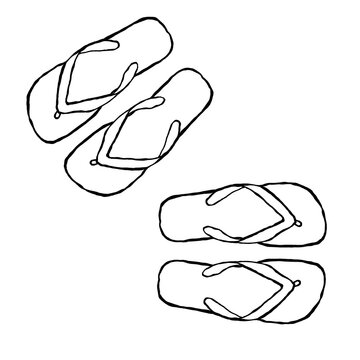 flip flops - hand-drawn doodle style