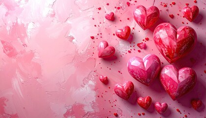 Chocolate Heart Candies on a Pink Background