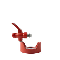 Red Steel Gas Cylinder Valve Guard with Handle and Locking Pin