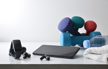 Technology for training and leisure with gadgets and equipment