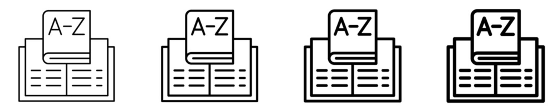 Dictionary  Icon Set Different Style Collection