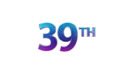 39th Anniversary Celebration Design on White Background